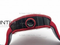 RM 035-2 Red Forged Carbon Black Inner Bezel Skeleton Dial on Red Nylon Strap MIYOTA9015