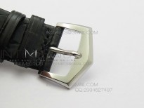 PP@6 SS Diamond Bezel Best Edition Black Dial on Black Leather Strap