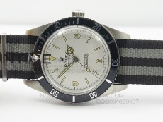 Vintage 1680 Submariner No Date SS White On White Nylon Strap