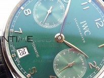 PORTUGUESE REAL PR SS IW500708 Green DIAL V4 ZF 1:1 BEST EDITION ON BLACK LEATHER STRAP A52010