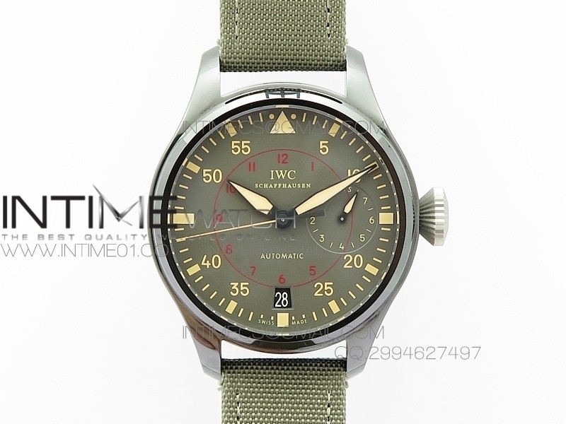 Big Pilot Real PR 48mm IW501902 Real Ceramic ZF 1:1 Best Edition on Green Nylon Strap A51111 V2(Released)