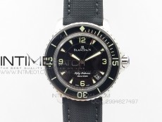 Fifty Fathoms SS Black ZF 1:1 Best Edition Black Dial on Sail-canvas Strap A2836 (Free Extra Strap)
