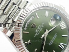 DayDate 40mm BP Best 228206SS Green dial Roman on SS Bracelet ETA2836