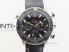 Planet Ocean Master Chronometer Chrono SS OM 1:1 Best Edition Black Dial Orange No on Black Orange Strap A9300