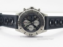 SuperOcan SteelFish SS Black Dial on Black Rubber Strap A7750