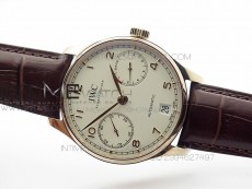 PORTUGUESE REAL PR IW500701 ZF 1:1 BEST EDITION ON BROWN LEATHER STRAP A52010 V3
