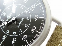 BR WW1-92 Satin-polished steel Case 1:1 Best Edition Black Dial White Markers on Leather Strap MIYOTA 9015