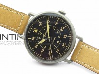BR WW1-92 Satin-polished steel Case 1:1 Best Edition Black Dial Vintage Markers on Leather Strap MIYOTA 9015