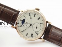 IW Moonphase RG KV Best Edition white dial on brown leather strap
