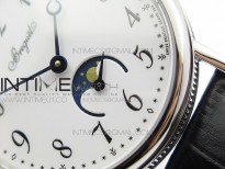 BG 9087BB Moonphase SS 1:1 Best Edition White Dial on Black Leather Strap Cal.770