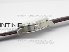 Portuguese Tourbillon SS AXF White Dial Gold Numbers moonphase on Brown Leather Strap