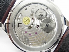 Portuguese Tourbillon SS AXF White Dial Gold Numbers moonphase on Brown Leather Strap