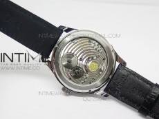Portuguese Tourbillon SS AXF Gray Dial Sliver Numbers moonphase on Black Leather Strap