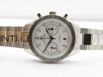 Speedmaster '57 Co-Axial OMF 1:1 Best Edition White Dial Blue Markers on SS Bracelet A9300 (Free Leather Strap)