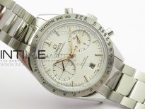 Speedmaster '57 Co-Axial OMF 1:1 Best Edition White Dial RG Markers on SS Bracelet A9300 (Free Leather Strap)