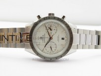 Speedmaster '57 Co-Axial OMF 1:1 Best Edition White Dial RG Markers on SS Bracelet A9300 (Free Leather Strap)