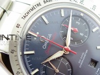 Speedmaster '57 Co-Axial OMF 1:1 Best Edition Blue Dial White Markers on SS Bracelet A9300 (Free Leather Strap)