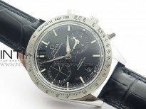 Speedmaster '57 Co-Axial OMF 1:1 Best Edition Black Dial on Black Leather Strap A9300 (Free the leather strap)