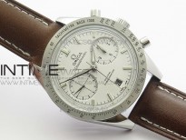 Speedmaster '57 Co-Axial OMF 1:1 Best Edition White Dial Silver Markers on Brown Leather Strap A9300 (Free the leather strap)
