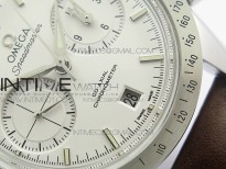 Speedmaster '57 Co-Axial OMF 1:1 Best Edition White Dial Silver Markers on Brown Leather Strap A9300 (Free the leather strap)