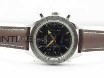 Speedmaster '57 Co-Axial OMF 1:1 Best Edition Black Dial Brown Markers on Brown Leather Strap A9300 (Free the leather strap)