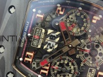 RM011 NTPT Lotus F1 Team RG Chronograph KVF 1:1 Best Edition Crystal Skeleton Dial Red on Black Rubber Strap A7750