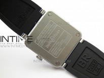 BR 03-92 HOROLUM Satin-polished steel V2 1:1 Best Edition Gray Dial on Rubber Strap MIYOTA 9015（Free tool and Nylon Strap)