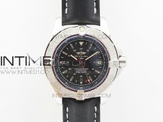 Colt Automatic 41mm SS Black Textured Dial on Black Leather Strap A2824
