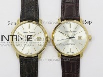 CLASSICO RG FK 1:1 Best Edition WHITE DIAL BLUE SECOND HAND ON BROWN LEATHER STRAP A2892