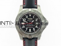 Avenger II Seawolf DLC V2 Best Edition Black Dial Numeral Markers Red Second Hand on Black Strap A2836(Free Brown Leather Strap