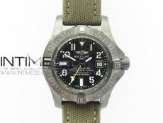 Avenger II Seawolf DLC V2 Best Black Dial Numeral Markers Yellow Second Hand on Black Strap A2836(Free Brown Leather Strap