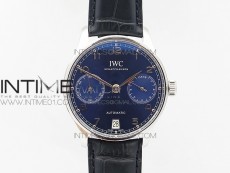 PORTUGUESE REAL PR IW500710 ZF V4 1:1 BEST EDITION Blue Dial ON BLACK LEATHER STRAP A52010