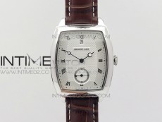 Heritage @12 date SS SWF White Dial on Brown Leather Strap A2824