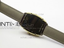 Heritage @12 date YG SWF White Dial on Brown Leather Strap A2824