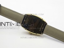 Heritage @12 date YG SWF Black Dial on Black Leather Strap A2824