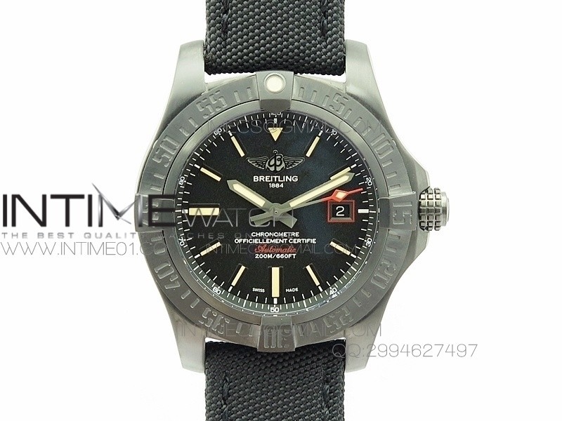 AVENGER BLACKBIRD V17311 DLC Ti GF 1:1 Best Edition Black Dial On Black Nylon Strap A2824 V2