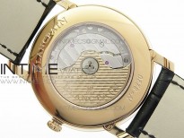 Villeret 6654 RG Complicated Function OMF 1:1 Best Edition White Texture Dial on Black Leather Strap A6654