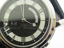 Marine 5222 SS HGF 1:1 Best Edition Black Dial On black Leather Strap Asian Cal.517GG(Free rubber strap)
