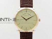 Saxonia Thin 211.026 RG Cream White dial on Brown Leather Strap MIYOTA 9015