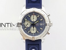 Challenger Chronograph SS Blue Dial on Rubber Strap A7750 (Free rubber strap)