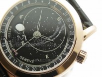 6104P Moon RG Black Dial on Black Leather Strap A240