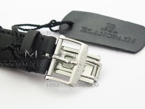 LEMAN 2850B SS 1:1 Best Edition Black Dial Numbers Markers on Black Rubber Strap Cal.6950