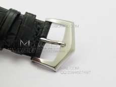 PP@6 SS Diamond Bezel Best Edition Black Dial on Black Leather Strap