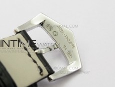 PP@6 SS Diamond Bezel Best Edition Black Dial on Black Leather Strap