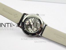 PP@6 SS Diamond Bezel Best Edition Black Dial on Black Leather Strap