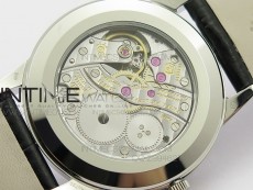 PP@6 SS Diamond Bezel Best Edition Black Dial on Black Leather Strap