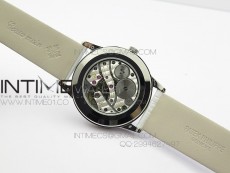 PP@6 SS Diamond Bezel Special Hour Markers Best White Dial on White Leather Strap