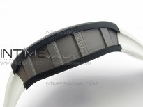 RM055 Ti Case KVF Best Edition Carbon Bezel Skeleton Dial White Crown on White Rubber Strap MIYOTA8215