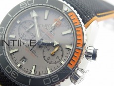 Planet Ocean Master Chronometer Chrono SS OM 1:1 Best Edition Gray Dial on Nylon Strap A9900