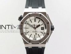 Royal Oak Offshore Diver 15710 V9 JF 1:1 Best Edition White Dial on Rubber Strap A2824 50 A3120